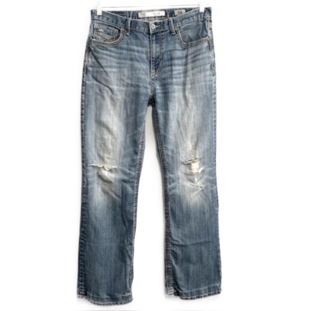 BKE Denim Tyler Straight Leg Distressed Jeans